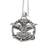 ZIAFRPN Vintage Keltische Krähe Wikinger Tomahawk Anhänger Charm Herren Halskette Mode Hip Hop Punk Schmuck Beschützer Accessoires Party Geschenk