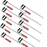 BODYGAD 10 Sätze Schraubzwingen, 50 * 300mm Schraubzwingen Set Schraubzwingen Groß Schraubzwingen F Klemmzwinge Temperguss Spannweite Holzbearbeitung F Clamps Bar Clamp Stahlmaterial, YRK0253