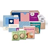 Brotrausch Originelles Geschenk für Eltern zur Geburt - Brotbackmischung mit Glückwunschkarte und Baby-Meilensteinkarte in schöner Geschenkbox - Geschenkset Geschenk Geburt Mama Papa Eltern