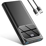 Power Bank, 10000mAh PowerBank Schnellladung mit USB-C Input & Output Externer Akku, Tragbares Ladegerät LED-Anzeige für iPhone 15/14/13/12/Pro/Pro Max