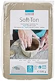 GLOREX 6 8075 101 - Soft Ton weiß 500 g, natürlicher, besonders weicher und geschmeidiger Ton, lufthärtend und für Brennofen geeignet, sehr gut für Kinder geeignet