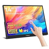 Lrtzcbi Tragbarer Monitor Touchscreen 14 Zoll, IPS Touch Bildschirm Monitor HDR 1920x1200P Portable Computer Display mit USB C HDMI für Laptop/PC/Telefon/Xbox/Switch/PS4/Raspberry pi
