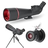 20-60X80 Spektiv, Wasserdichtes HD Spektiv mit Stativ, Tragetasche und Smartphone-Adapter für Vogelbeobachtung Bogenschießen Besichtigung Sterne beobachten Camping