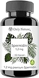 Only Nature® Spermidin 2,4 mg pro Tagesdosis (180 Kapseln) - Extra hochdosiert - in Deutschland produziert & Laborgeprüft - Vegan - Aus Weizenkeim Extrakt