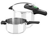 Monix Quick Schnellkochtopf-Set, rostfreier edelstahl, 4 und 6 Liter, 2
