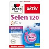 Doppelherz Selen 120 2-Phasen DEPOT - 120 μg Selen pro DEPOT-Tablette - Selen unterstützt die normale Funktion der Schilddrüse - vegan - 45 Tabletten