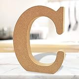 Holzbuchstaben C (15,2 cm – 1,5 cm dick) – Premium-Blanko-Holzbuchstabe für Wanddekoration, DIY-Handwerk für Malerei, Heimdekoration, Schilder, Partydekorationen