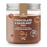 ORIGONUTS Haselnusscreme 200 g Schoko Aufstrich Fast 42% Haselnüsse Brotaufstrich Süß Schokoladenaufstrich Schoko Creme mit Hasselnuss Toppings für Porridge Schokoaufstrich ohne Palmöl