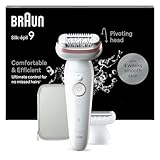 Braun Silk-épil 9, Epilierer mit schwenkbarem Kopf für eine einfache Haarentfernung, Wet&Dry, langanhaltend seidig-glatte Haut, Ladyshaver, Rasieraufsatz und Trimmeraufsatz,9-030, Weiß/Flamingorosa