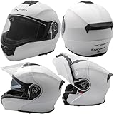 MotorradHelm Helm P/J KlappHelm Innensonnenblende Modular Weiss XXL