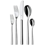 WMF Palermo Edelstahl Besteck Set 6 Personen, Essbesteck Set 30 teilig, Monobloc-Messer, Cromargan Edelstahl poliert, glänzend, spülmaschinenfest