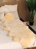 Northsheep Medizinische Schaffell Bettauflage – ca. 180 x 60 cm – Weiches Lammfell für Pflegebett & Rollstuhl, Temperaturausgleichend