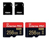 2 Pack Micro SD Card 256GB Class 10 with SD Adapter High Speed Memory Card for Tablet,Camera,Drone