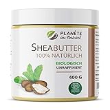 SheaButter Biologisch 400 g - Karité Butter - 100% Rein -100% Natürlich - Unraffiniert - Vegan - alle Hauttypen, Natürliche Körperbutter - Gesicht, Lippen, Haare - Pflegt, Schützt, Befeuchtet