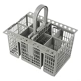 Geschirrspüler Besteckkorb Aufbewahrungsbehälter C00257140 Ersatzteil für Bauknecht Geräte WFE 2B19 WFC 3B19 Serie runder Griff grau Küchenorganizer