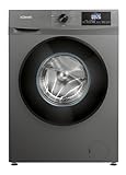 Bomann® Waschmaschine 8kg | max. 1400 U/min | 10 Jahre Motor-Garantie | robuster, leiser & langlebiger Invertermotor | 15 Waschprogramme | LED-Display | Washing Machine mit Dampffunkt. | WA 7185 Titan
