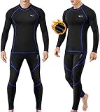 MOBIUSPHY Thermounterwäsche Herren, Funktionsunterwäsche Skiunterwäsche Winter Thermowäsche Set Warm Weich Funktionswäsche atmungsaktiv Thermo Unterwäsche Thermounterhemd Thermounterhose für Männer L