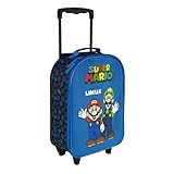 Koffer Kinder Super Mario, Personalisiert mit Name, Trolley Jungen zum Ziehen, Handgepäck Reisekoffer