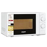 Exquisit Mikrowelle 20L, 1000 Watt Grill, 700 Watt, 25,5cm Drehteller, 5 Leistungsstufen, Timer, Auftaufunktion, 2 Drehregler, MW 802 G weiss