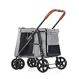 Hundebuggy für große Hunde - Faltbarer Pet Gear Kinderwagen & Wagen - Luxus 4-Rad Kinderwagen für Katzen Hunde - Ideal für große Hunde - Premium Qualität