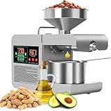 Edelstahlöl Pressmaschine, automatischer Heiß-/Kaltöl -Expeller mit LCD -Display - Elektroöl -Extraktor für Erdnuss/Sesam/Kokosnuss/Sojabohnenhaus/Gewerbe.