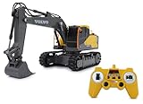 JAMARA Bagger Volvo EC160E 1:26 2,4GHz - 2,4GHz für Mehrspielerbetrieb, Offiziell lizenziert, Raupenantrieb, ferngesteuert, Gelb