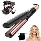 UKLISS Welleneisen, Mini Welleneisen für Haare, Reisegröße Beach Waves Lockenstab, Mermaid Hair Waver für Wellen Haare - Tragbarer Wellen Lockenstab, Neue Mini-Locken, 5 Temps 120-200℃ (Schwarz Rosa)