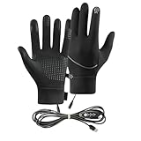 Beheizbare Handschuhe | Thermo-Handschuhe für den Winter mit USB-Heizung, wasserdicht und winddicht, Unisex, thermisch für Winter, Outdoor, Skifahren, Laufen, Radfahren