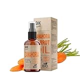 KAROTTENÖL 100 ml - 100% rein und natürlich - Natürlicher Solarbräuner - Spendet Feuchtigkeit und verjüngt die Haut - Repariert das Haar - Glasflasche