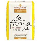Frießinger Mühle La Farina 14 Pizzamehl Tipo 00 1 kg | Italienisches Spezialmehl für original neapolitanische Pizza – fein vermahlenes Weizenmehl mit hoher Backstärke