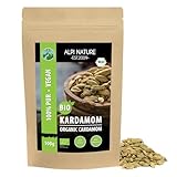 BIO Kardamom ganz (100g), Bio Kardamomsamen, Kardamom Samen aus kontrolliert biologischem Anbau, laborgeprüft, Kardamomsaat 100% rein und naturbelassen