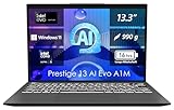 MSI Prestige 13 AI Evo Business Laptop, 33,7 cm (13,3') OLED, Intel Core Ultra 5, 16 GB LPDDR5 RAM, 512 GB SSD, Intel® Arc™ Grafik, Windows 11 Home, QWERTZ Tastatur, Stellar Gray, A1MG-072