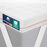 Hochwertiger Topper 90x200cm 7cm hoch - H2/H3 Matratzentopper mit weicher Gel-Memory- und stützender Komfortschicht - Ökotex 100 Zertifiziert - Bezug atmungsaktiv & waschbar
