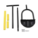 HappyFit Manueller Rasenkantenschneider, Stahlkonstruktion, Sägezahnklinge, T-Griff, Schwammabdeckung, breites Pedal, Garten-Trimmkantenwerkzeug