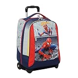 Spider Man Schultrolley Big, Rot und Grau, Doppelfach, Trinkflaschentasche und Crossover System, Schulrucksack für Reisen, Mehrfarbig, Taglia Unica, schultrolley