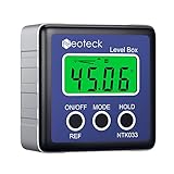 Neoteck Digitaler LCD Winkelmesser Neigungsmesser Inklinometer Wasserdicht Bevel Box Winkelmessgerät Wasserwaage(Batterie enthalten) - Blau