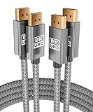 Itramax 8K 60Hz DisplayPort-Kabel 2M 2Stück,DP 1.4-Male Ultra-High-Speed-Kabel für Laptop/PC/TV/Gaming-Monitore 6,HBR3-Bandbreite von 32.4Gbps,4K@144Hz,2K@165Hz,1080P@240Hz.(kompatibel mit DP 1.2)