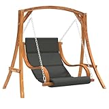 Kangmusi Hollywoodschaukel mit Auflage Massivholz Fichte mit Teak-Finish,3200618