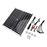 Hasaller Solarpanel, 50 W, 12 V, Solarmodul-Set, monokristallines Solarbatterie, Erhaltungsladegerät, Maintainer mit Dual-USB-Anschlüssen, 12 V Batterieladegerät für Wohnmobil, Boot, Auto, Camping