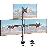 ELIVED Monitor Halterung 3 Monitore für 17-32 Zoll Bildschirme, Dreifach Monitor Arm, Höhenverstellbare Monitorhalterung, 80cm Hohe Stange, max. 8kg pro Arm, VESA 75/100mm, EV4013