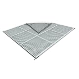 BERGER Outdoormatte Square 300 x 300 cm │Zeltteppich Bodenplane │atmungsaktiv, leicht & Wetterfest für Camping, Outdoorteppich Picknickdecke weich, mit Befestigungsschlaufen│Grau/Weiß wendbar