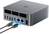 Beelink AMD Mini PC, Ryzen 5 6600U(6C/12T bis zu 4,5Ghz), EQR6 Mini Computer 32GB LPDDR5 500GB M.2 PCIe4.0 SSD, 4K Dual Display,Dual HDMI, Dual 1000M LAN,WiFi6, BT5.2