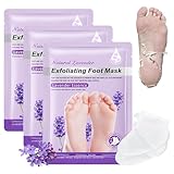 3 Paar Fußmaske,Fussmaske mit Feuchtigkeitsspendender Formel,Fussmaske Socken für Männer und Frauen Geeignet,Foot Peel Mask für Geschmeidige Füße,für Trockene und Rissige Füße(Lavendel)