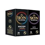 SKYN Selection Sortenbox Set Kondome (50 Stück) & Elite Kondome (10 Stück) | Vielfalt Packet mit 10 Original, 20 Intense Feel & 20 Extra Lube Kondome, Dünne Kondome, verwendbar mit unsere Lubes