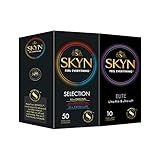 SKYN Selection Sortenbox Set Kondome (50 Stück) & Elite Kondome (10 Stück) | Vielfalt Packet mit 10 Original, 20 Intense Feel & 20 Extra Lube Kondome, Dünne Kondome, verwendbar mit unsere Lubes