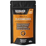 SEEBAUER diy® Profi Flex-Fliesenkleber | Fliesenkleber für Wand- & Bodenfliesen, Mosaik, Riemchen & Klinker | Auch für Heizestrich geeignet | Flexibel und Faserarmiert | Wiederverschließbar (900 g)