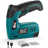NEU MASTER Akku Tacker, 2-in-1 4V Elektrotacker Akku Mit Ladekabel, 1000 Heftklammern &1000 Nägel, Nägler für Bastelarbeiten, DIY und Polsterarbeiten
