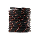 CCSOFTIME Runde Schnürsenkel für Stiefel Wanderschuhe Arbeitsschuhe Trekkingshcuhe Reißfeste Ersatz Schuhbänder 4mm Dicke Boots Shoe Laces für Herren Damen,Schwarz Braun-130cm