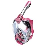 Seac Magica, Schnorchelmaske Vollgesichtsmaske Anti-Beschlag system mit einem weichen Maskenkörper, Dry Top Schnorchel mit Auslassventil, rosa, JUNIOR