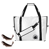 SXKJQER Isolierte Fisch-Kühltasche, Große Fisch-Kühltasche, Tragbare Thunfisch-Tasche, wasserdichte Fischtasche, Hält Eiskalt Und Frisch Über 24-36 Stunden(White,60x25x41cm)